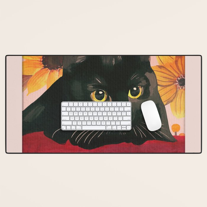 Black Cat Desk Mat Gallery Image 1