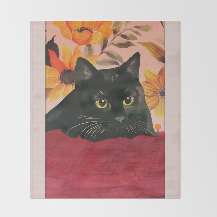 Black Cat Throw Blanket Gallery Image 2