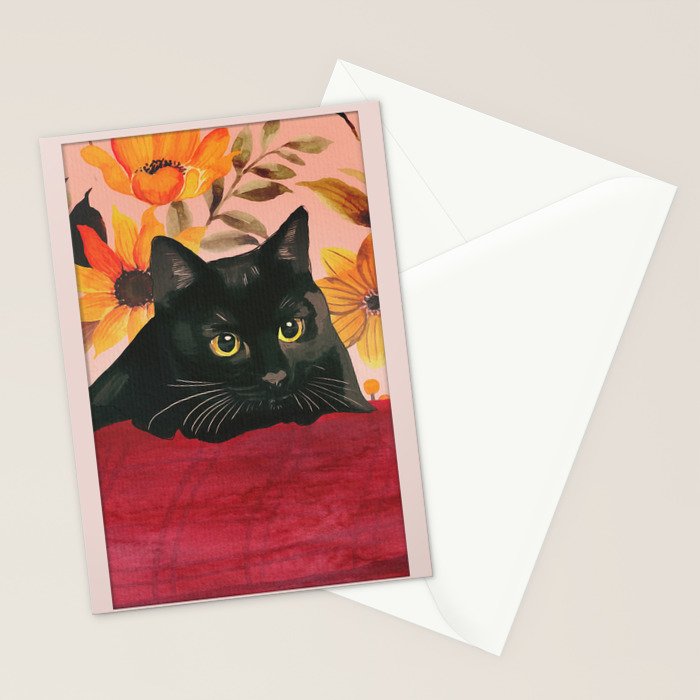 Black Cat Stationery Card Gallery Image 2