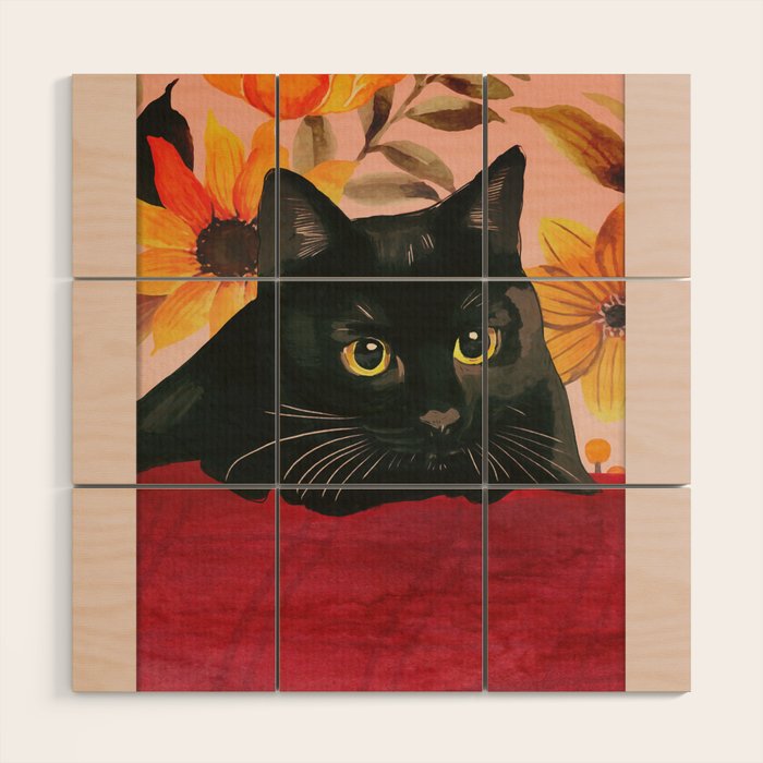 Black Cat Wood Wall Art Gallery Image 1