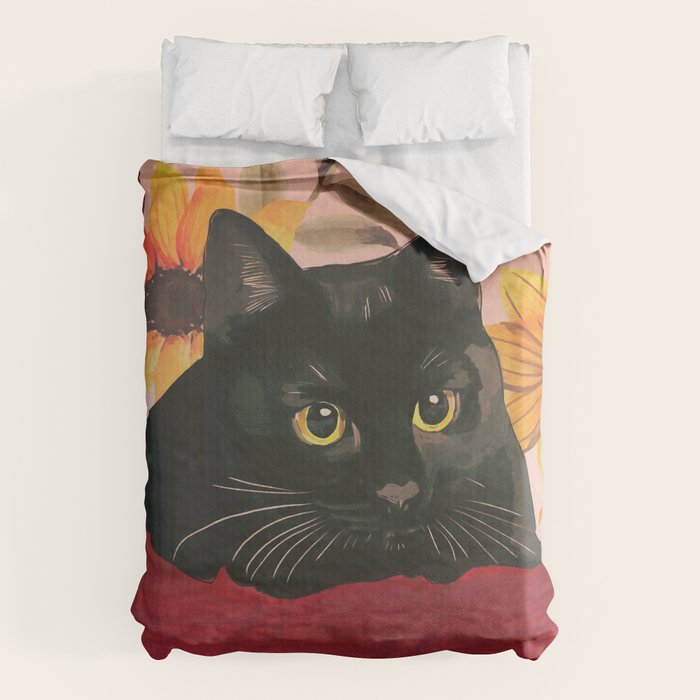 Black Cat Duvet Cover Gallery Image 1