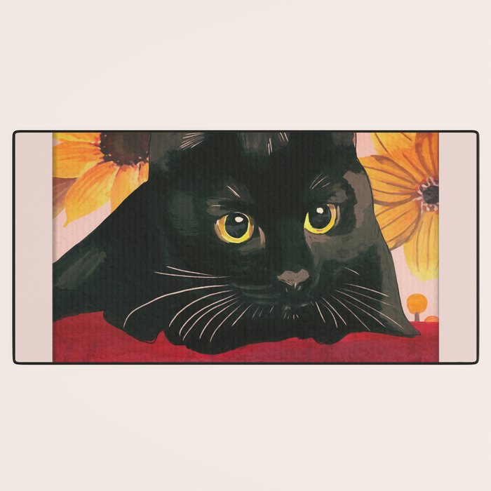 Black Cat Desk Mat Gallery Image 3