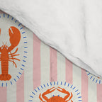 Vintage lobster crab stripe art pattern Comforter Gallery Image 4