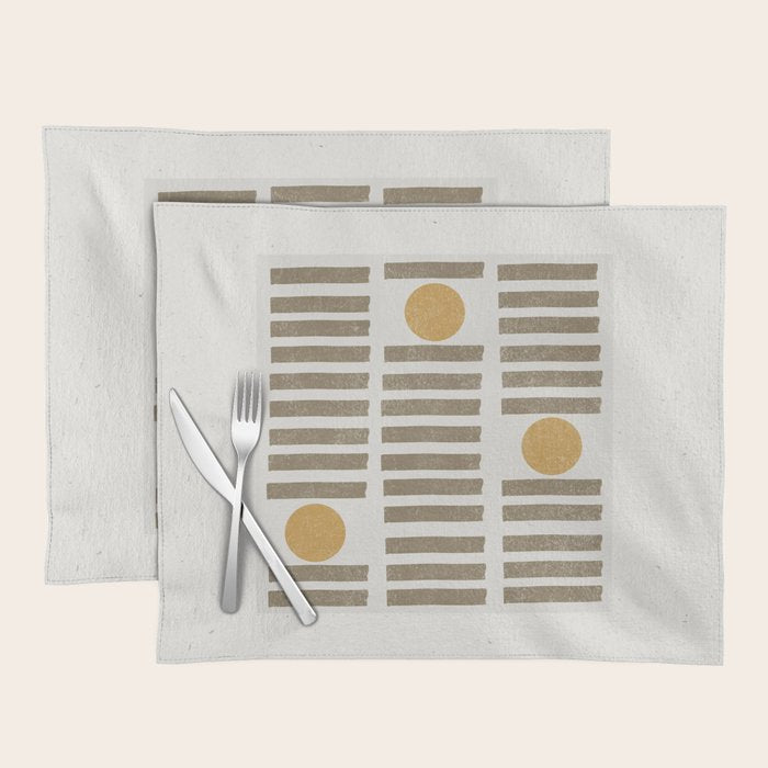 Modern Craft Design Retro Stripes and Circles Placemat Gallery Image 1