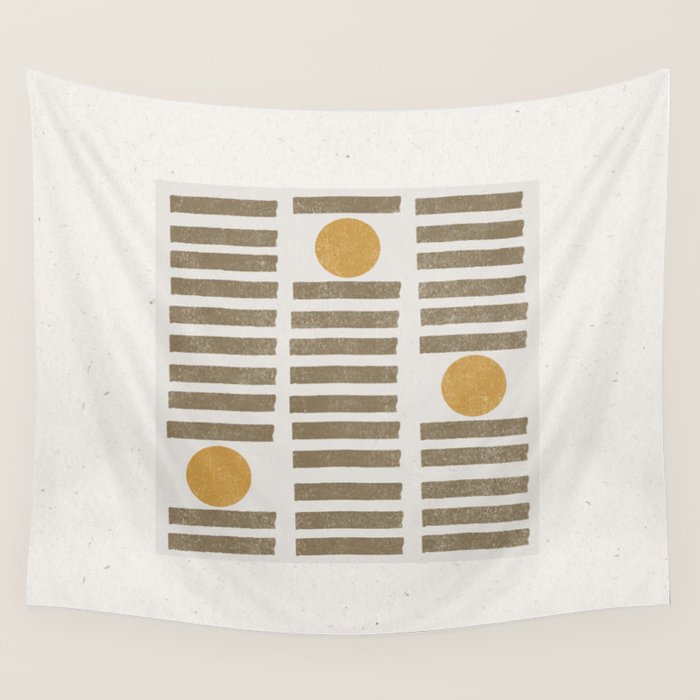 Modern Craft Design Retro Stripes and Circles Wall Tapestry Gallery Image 4
