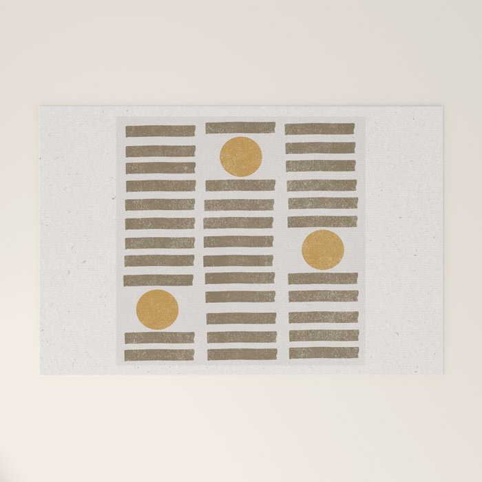 Modern Craft Design Retro Stripes and Circles Welcome Mat Gallery Image 1
