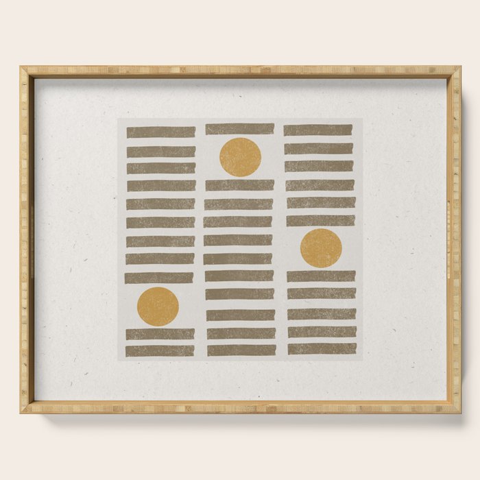 Modern Craft Design Retro Stripes and Circles Serving Tray Gallery Image 1