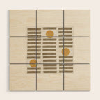 Modern Craft Design Retro Stripes and Circles Wood Wall Art Gallery Image 1