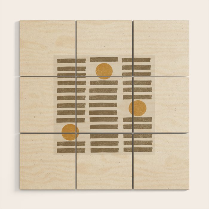 Modern Craft Design Retro Stripes and Circles Wood Wall Art Gallery Image 1