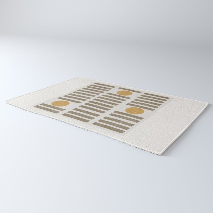 Modern Craft Design Retro Stripes and Circles Rug Gallery Image 3