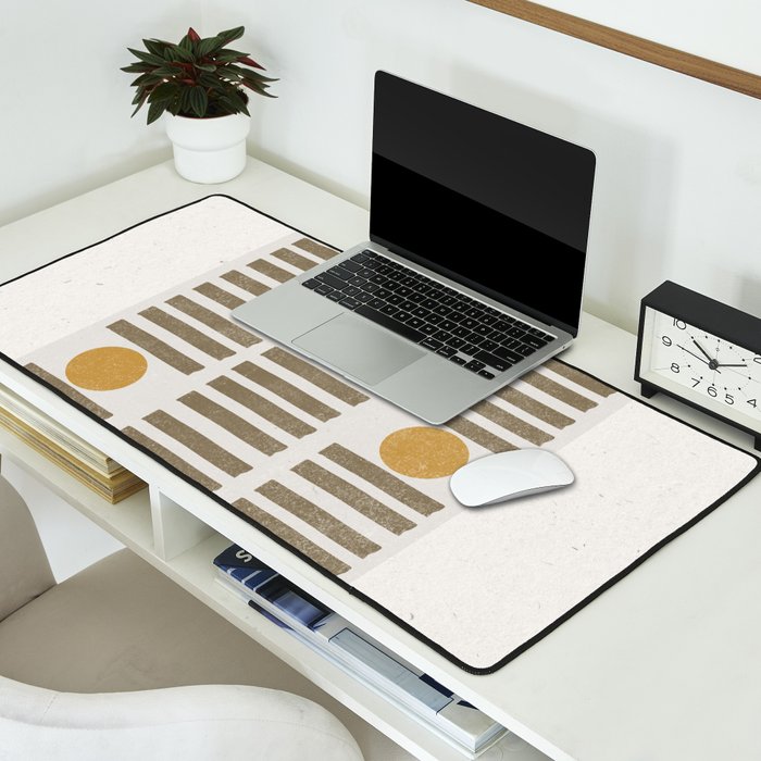 Modern Craft Design Retro Stripes and Circles Desk Mat Gallery Image 2