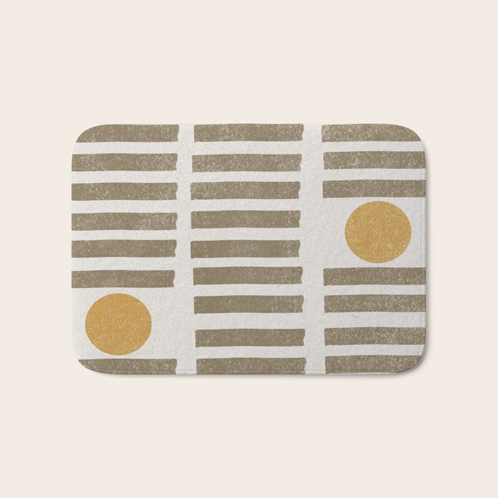 Modern Craft Design Retro Stripes and Circles Bath Mat Gallery Image 1