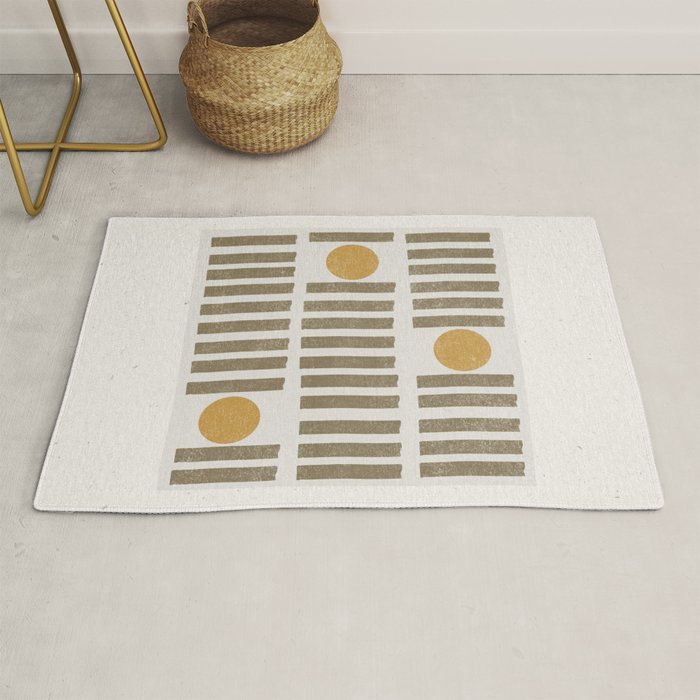 Modern Craft Design Retro Stripes and Circles Rug Gallery Image 1