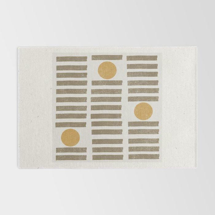 Modern Craft Design Retro Stripes and Circles Rug Gallery Image 2