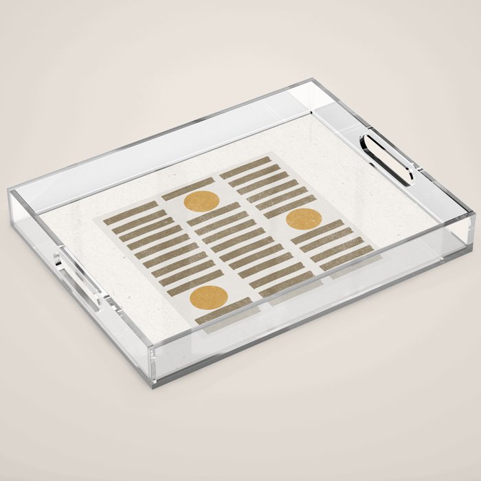Modern Craft Design Retro Stripes and Circles Acrylic Tray Gallery Image 1