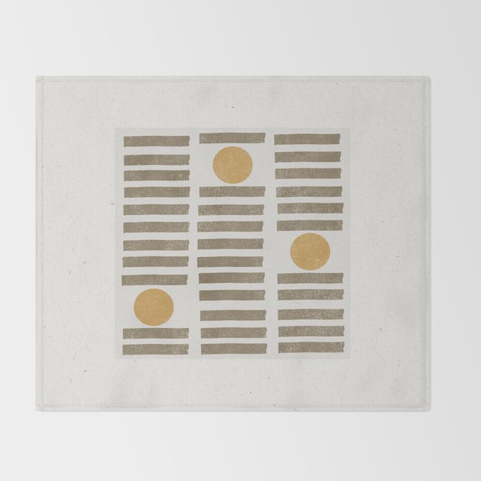 Modern Craft Design Retro Stripes and Circles Throw Blanket Gallery Image 2