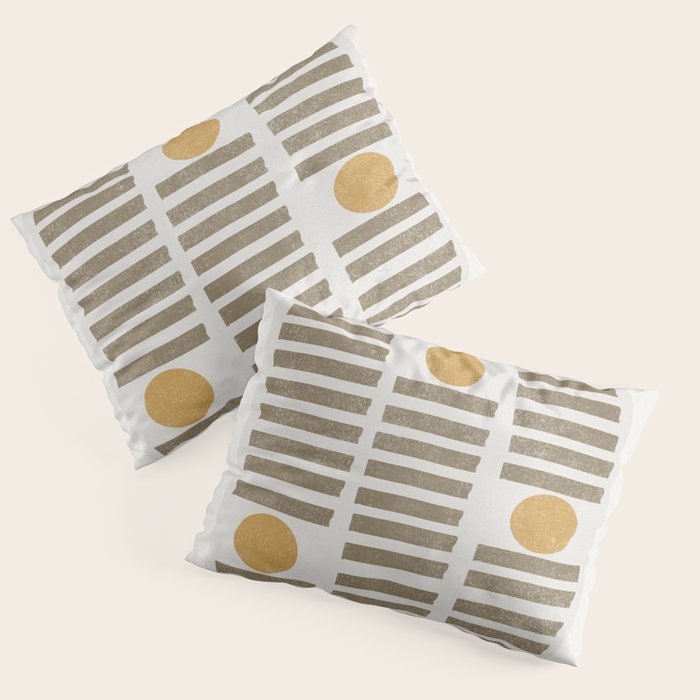 Modern Craft Design Retro Stripes and Circles Pillow Sham Gallery Image 3
