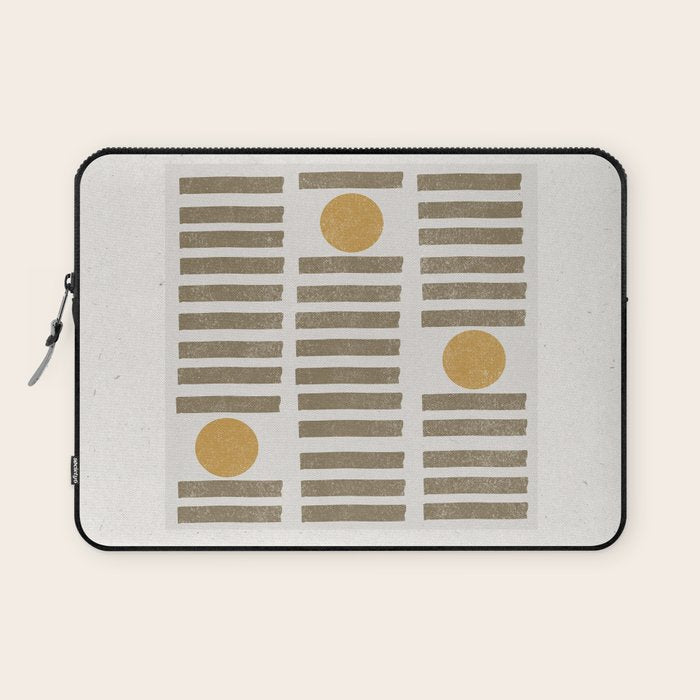 Modern Craft Design Retro Stripes and Circles Laptop Sleeve Gallery Image 1