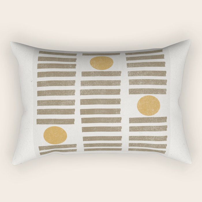 Modern Craft Design Retro Stripes and Circles Rectangular Pillow Gallery Image 1