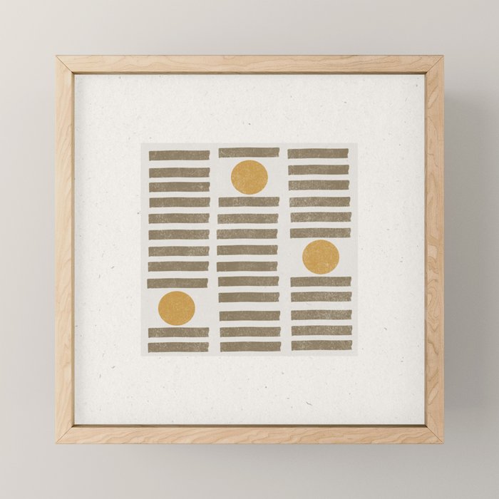 Modern Craft Design Retro Stripes and Circles Mini Art Print Gallery Image 1