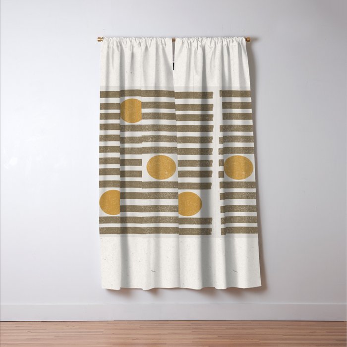 Modern Craft Design Retro Stripes and Circles Window Curtain Gallery Image 3