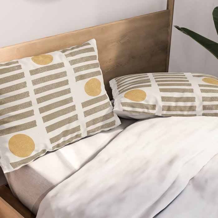 Modern Craft Design Retro Stripes and Circles Pillow Sham Gallery Image 2