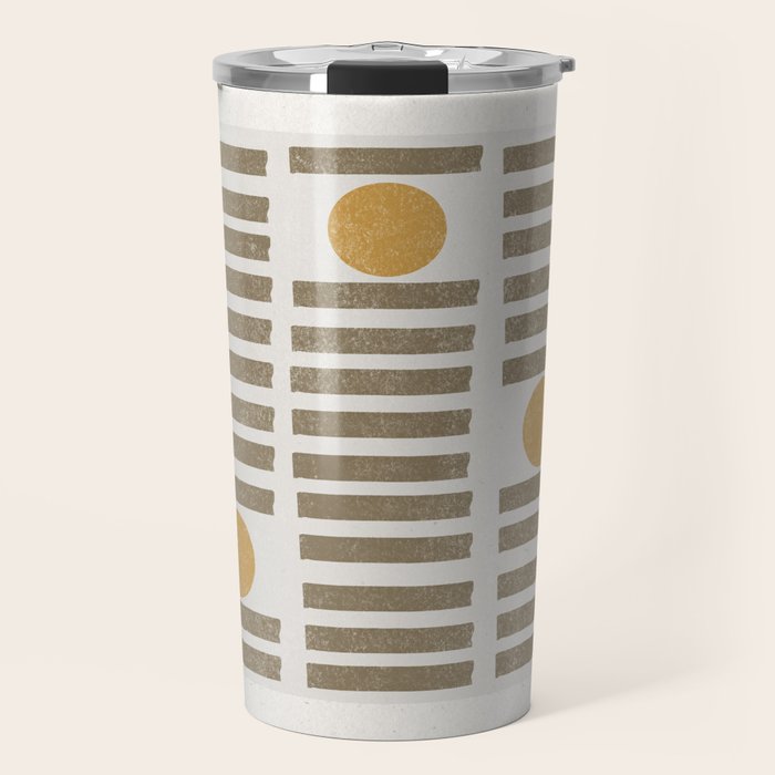 Modern Craft Design Retro Stripes and Circles Travel Mug Gallery Image 1