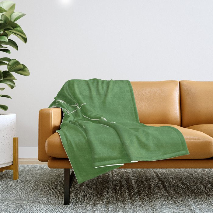 Gemini Zodiac Star Constellation Line Art Kelly Green Throw Blanket Gallery Image 1