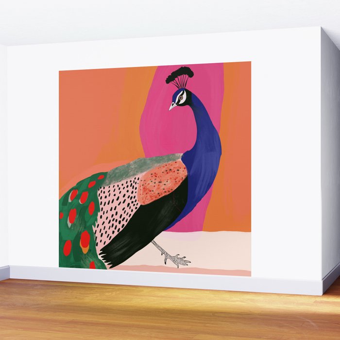 Beautiful Peacock Wall Mural Gallery Image 2