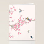 Birds and cherry blossoms Stationery Card Gallery Image 2