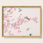 Birds and cherry blossoms Serving Tray Gallery Image 1