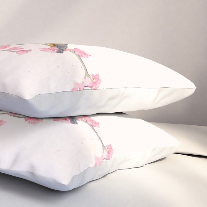 Birds and cherry blossoms Pillow Sham Gallery Image 3