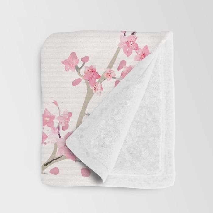 Birds and cherry blossoms Throw Blanket Gallery Image 3