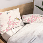 Birds and cherry blossoms Pillow Sham Gallery Image 2