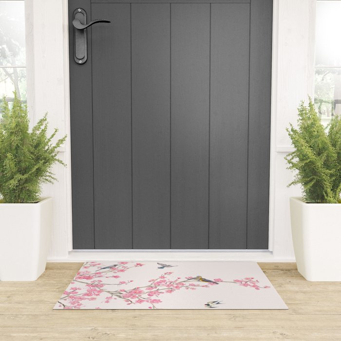 Birds and cherry blossoms Welcome Mat Gallery Image 3
