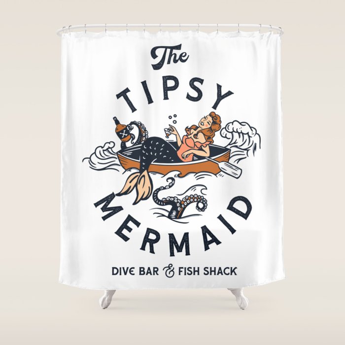 The Tipsy Mermaid Dive Bar & Fish Shack Shower Curtain Gallery Image 1