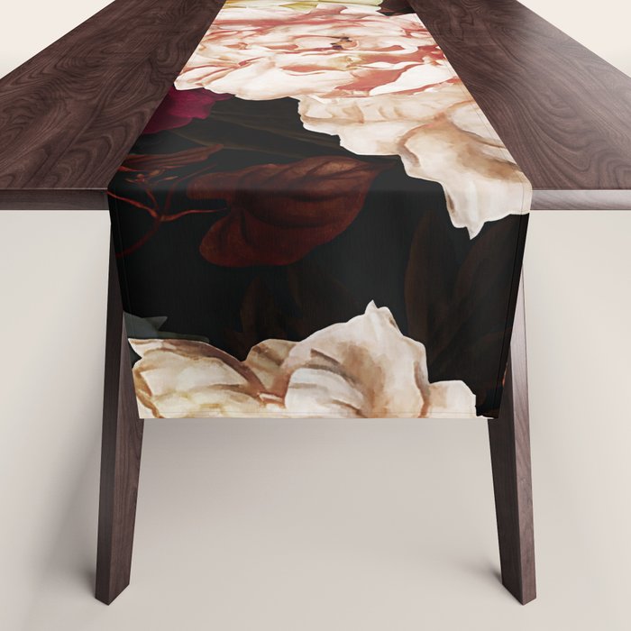 Vintage & Shabby Chic - Midnight Rose and Peony Garden Table Runner Gallery Image 1