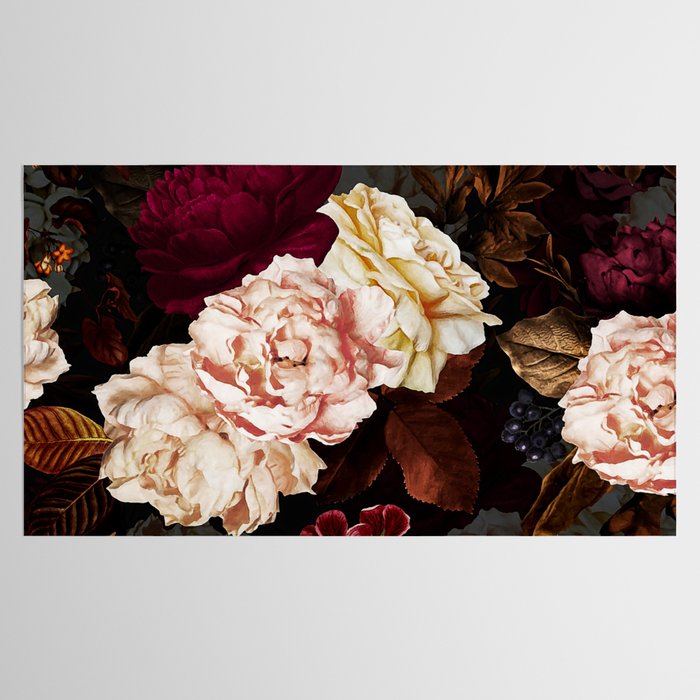 Vintage & Shabby Chic - Midnight Rose and Peony Garden Tablecloth Gallery Image 2