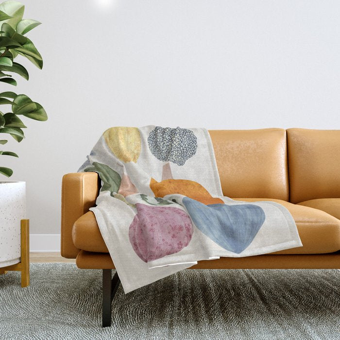 Still life of pumpkins Throw Blanket Gallery Image 1