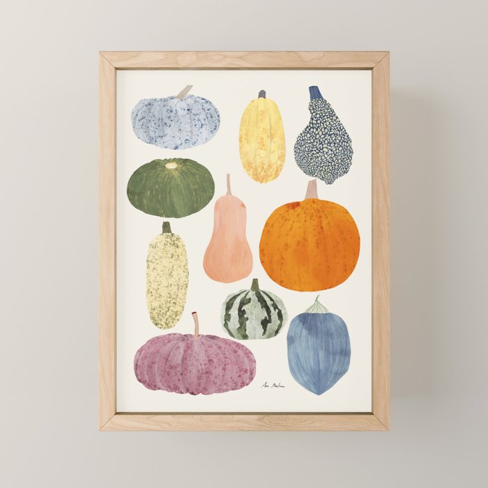 Still life of pumpkins Mini Art Print Gallery Image 1
