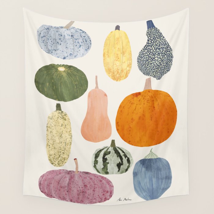 Still life of pumpkins Wall Tapestry Gallery Image 4