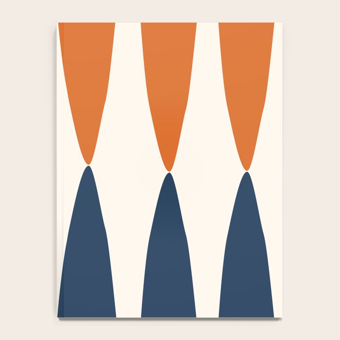 Abstract Shapes 106 Pattern in vintage Orange and Navy Blue  Notebook Gallery Image 4