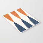 Abstract Shapes 106 Pattern in vintage Orange and Navy Blue  Notebook Gallery Image 2
