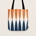 Abstract Shapes 106 Pattern in vintage Orange and Navy Blue  Tote Bag Gallery Image 1