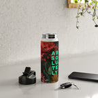 Absolutely - Motivational Quote, Inspirational Typography on Painting of Flowers Water Bottle Gallery Image 4