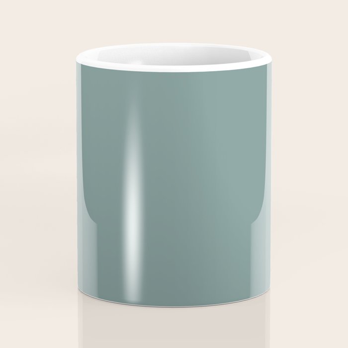 AEGEAN TEAL Dusty Solid Color Plain Neutral Earthy Tone  Coffee Mug Gallery Image 4