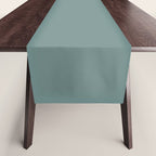 AEGEAN TEAL Dusty Solid Color Plain Neutral Earthy Tone  Table Runner Gallery Image 1