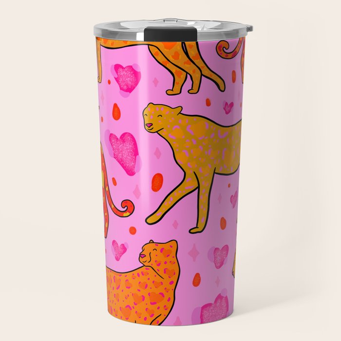 Valentine Leopard Print Travel Mug Gallery Image 1