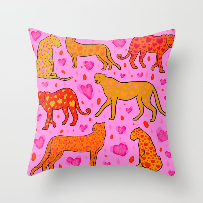 Valentine Leopard Print Throw Pillow Gallery Image 6