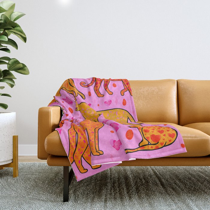 Valentine Leopard Print Throw Blanket Gallery Image 1